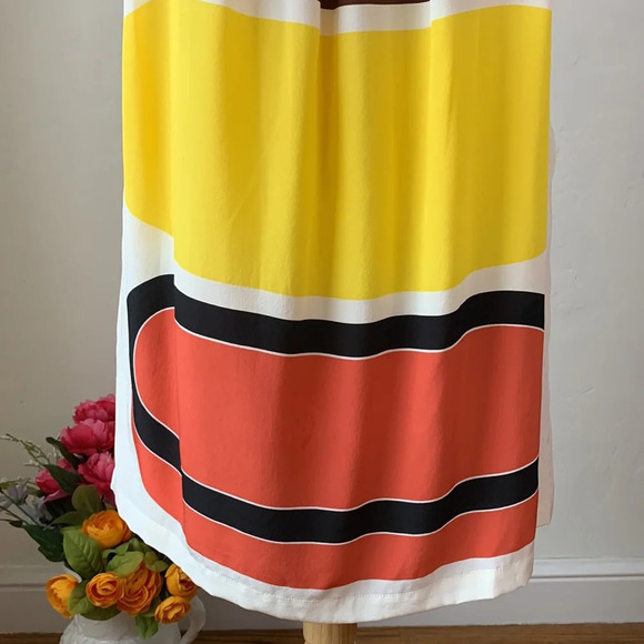 SUE WONG Retro 60s 70s Silk Dress Mod Hippie Cocktail Party, Size 12 - Picture 3 of 13